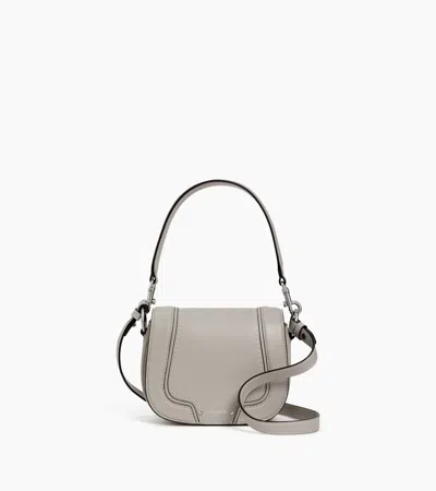 Le Tanneur Small Ella Crossbody Bag In Grained Leather In Gray