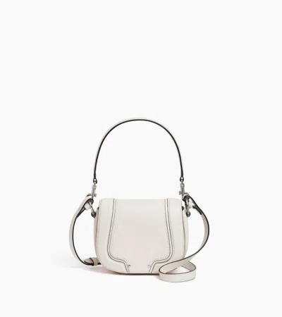 Le Tanneur Small Ella Crossbody Bag In Grained Leather In White