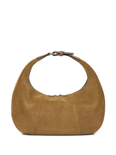 Le Tanneur Small Juliette Suede Tote Bag In Brown
