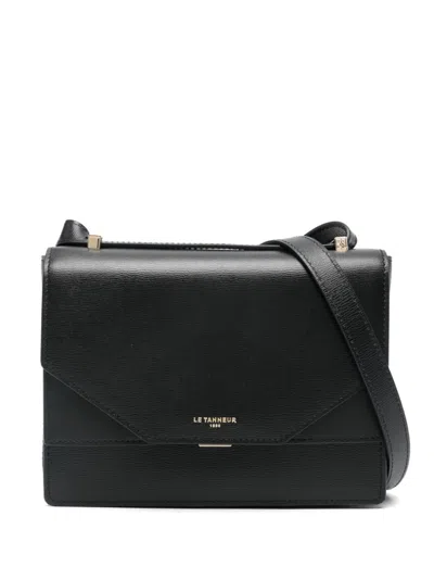 Le Tanneur Naya Small Cork Effect Leather Shoulder Bag In Black