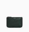 Le Tanneur Small Zip Pouch In Grained Leather In Green
