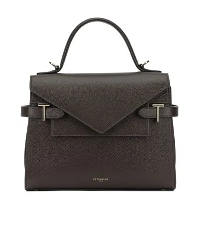 Le Tanneur Structured Top Handle Shoulder Bag In Brown