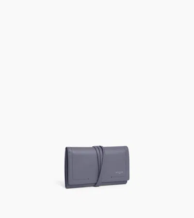 Le Tanneur Travel Jewellery Box In Grained Leather In Blue