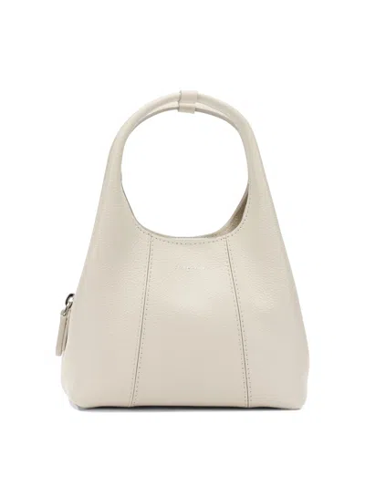 Le Tanneur White Leather Handbag In Neutral