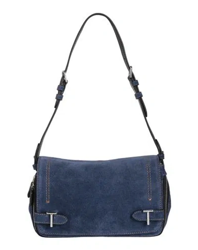 Le Tanneur Woman Shoulder Bag Blue Size - Leather