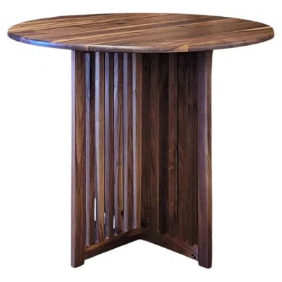 Pre-owned Le Tenon & La Mortaise Robie - Black Walnut Round Dining Table - Handcrafted In Solid Wood