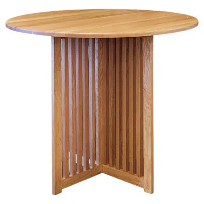 Pre-owned Le Tenon & La Mortaise Robie - Cherry Wood Round Dining Table - Handcrafted In Solid Wood In Brown