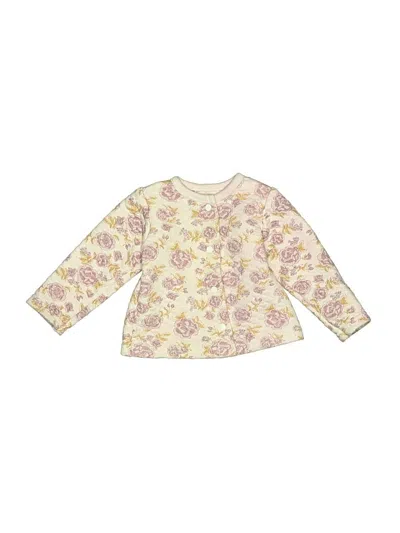 Pre-owned Le Top Babies' Pullover Sweater Yellow Floral Pattern Crew Neck Tops