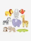 Le Toy Van Africa Stacking Animals & Bag-10 Piece (w:7 X D:2 X H:6cm) One Size Multicoloured By Chil In Multicoloured