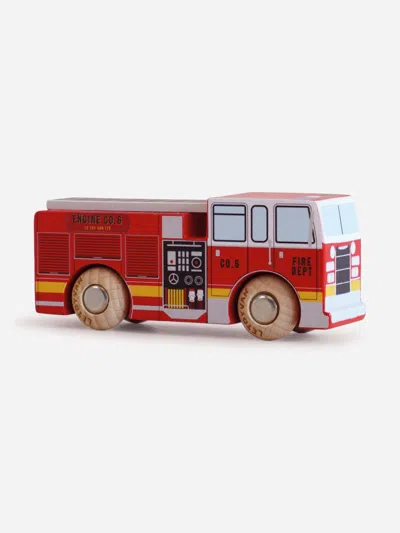Le Toy Van Gt270 Quinn Wooden Fire Engine Truck Toy In Red