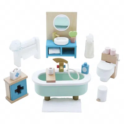 Le Toy Van Kid's Wooden Dollhouse Bathroom Furniture In Multicolor