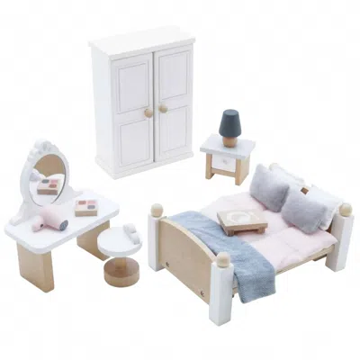 Le Toy Van Kid's Wooden Dollhouse Bedroom Set In Multicolor