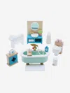 Le Toy Van Wooden Dolls House Bathroom Furniture-19 Piece (10.5cm X 5.8cm X 14.8cm) One Size Blue In Blue