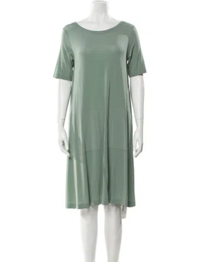 Pre-owned Le Tricot Perugia Bateau Neckline Knee-length Dress In Green