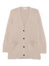 Le Tricot Perugia Buttoned Cardigan In Neutral
