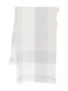 Le Tricot Perugia Checked-pattern Fringed Scarf In White
