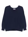 Le Tricot Perugia Cotton Sweater In Blue