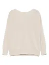 Le Tricot Perugia Cotton Sweater In Neutrals