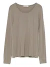 Le Tricot Perugia Crew Neck Blouse In Brown