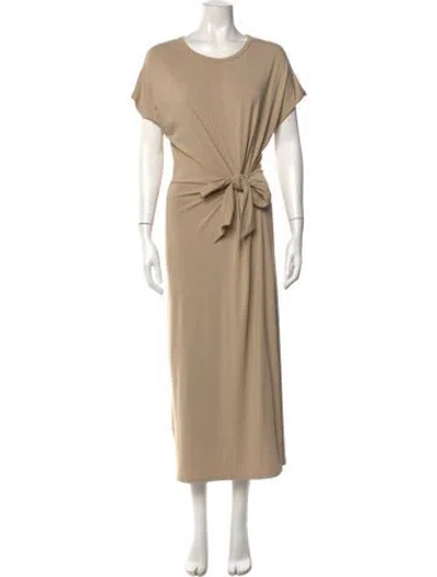 Pre-owned Le Tricot Perugia Crew Neck Long Dress W/ Tags In Neutral