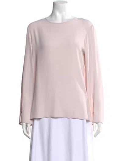 Pre-owned Le Tricot Perugia Crew Neck Long Sleeve Top W/ Tags In Pink