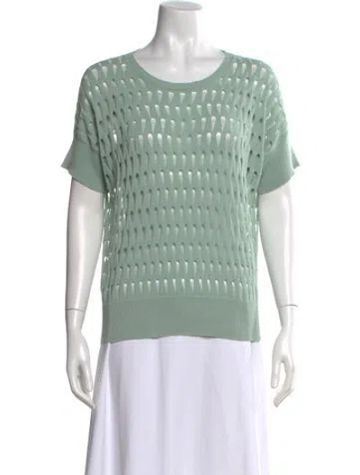 Pre-owned Le Tricot Perugia Crew Neck Short Sleeve Top W/ Tags In Green