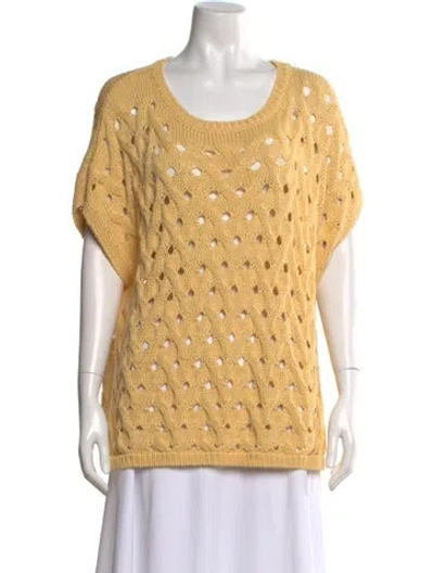 Pre-owned Le Tricot Perugia Crew Neck Sweater W/ Tags In Yellow