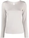 Le Tricot Perugia Fine-knit Wool Jumper In Grey