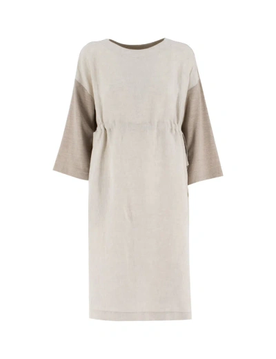 Le Tricot Perugia Dress In Beige Mel_beige