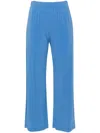 Le Tricot Perugia Elasticated-waistband Cropped Trousers In Blue