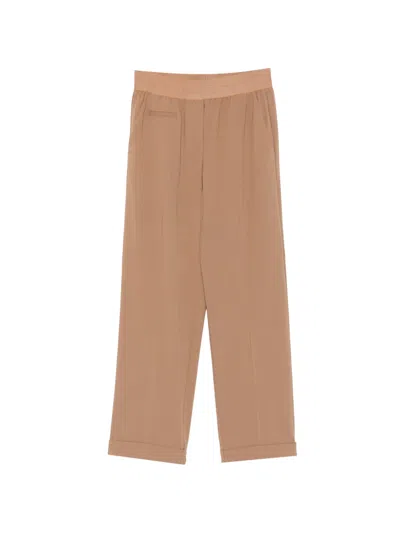Le Tricot Perugia Elasticated-waistband Trousers In Brown