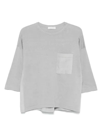 Le Tricot Perugia Fine-knit T-shirt In Grey