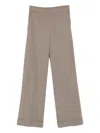 Le Tricot Perugia Folded-hem Pants In Brown