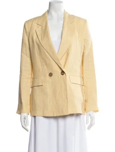Pre-owned Le Tricot Perugia Linen Blazer W/ Tags In Yellow