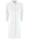 Le Tricot Perugia Linen Long-sleeved Dress With Contrasting Decorations