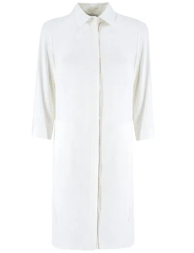 Le Tricot Perugia Linen Long-sleeved Dress With Contrasting Decorations