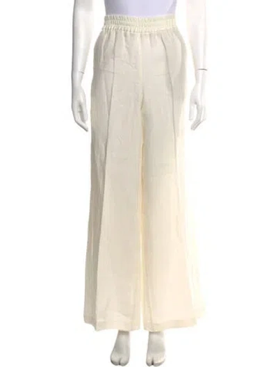 Pre-owned Le Tricot Perugia Linen Wide Leg Pants W/ Tags In Neutral
