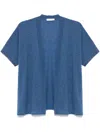 Le Tricot Perugia Open-front Cardigan In Blue