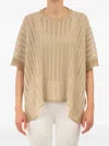 Le Tricot Perugia Open-knit Top In Brown