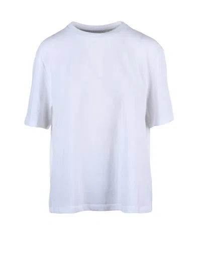 Le Tricot Perugia Perugia Stretch Cotton Round Neck T-shirt In White