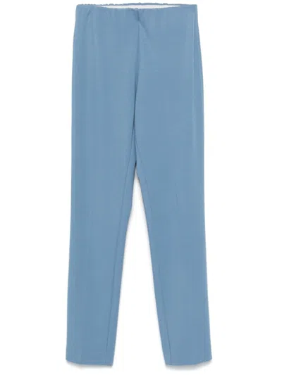 Le Tricot Perugia Pressed Crease Trousers In Blue