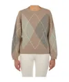 Le Tricot Perugia Multicolor Wool Blend Pullover In Brown