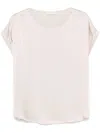 Le Tricot Perugia Relaxed Grey T-shirt With Soft Fabric Blend In White