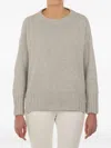 Le Tricot Perugia Ribbed-hem Wool Sweater In Gray