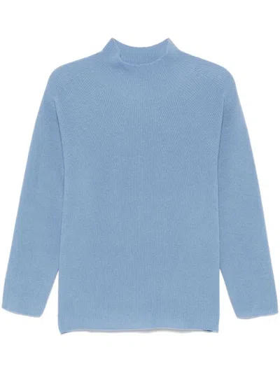 Le Tricot Perugia Ribbed-knit Sweater In Blue