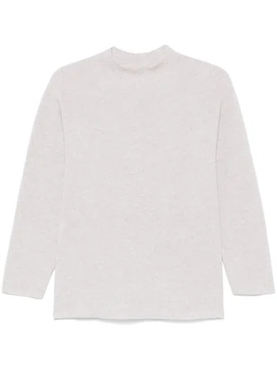 Le Tricot Perugia Ribbed-knit Sweater In Grey