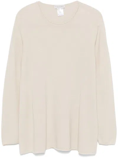 Le Tricot Perugia Rolled-trim Sweater In Neutrals