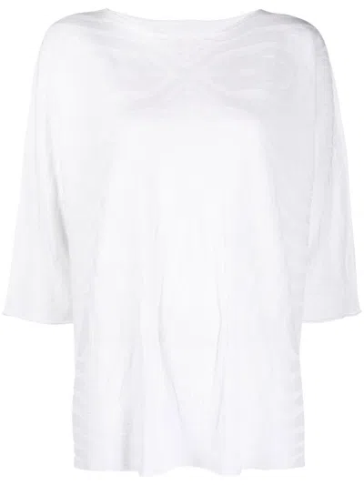 Le Tricot Perugia Round Neck T-shirt In Weiss