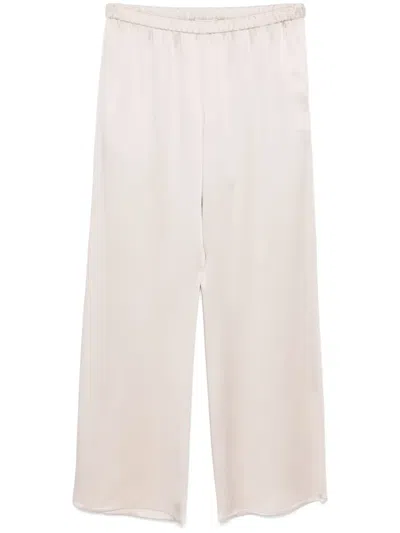 Le Tricot Perugia Striped Elastic Waist Pants In Grey