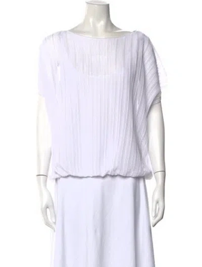 Pre-owned Le Tricot Perugia Scoop Neck Sweater W/ Tags In White